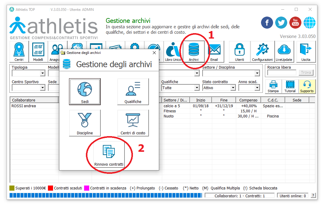 Istruzioni per rinnovare i contratti